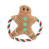 Christmas Dog Squeaky Toy Xmas Gift Soft Supplies for Home Travel Cute Gingerbread Man
