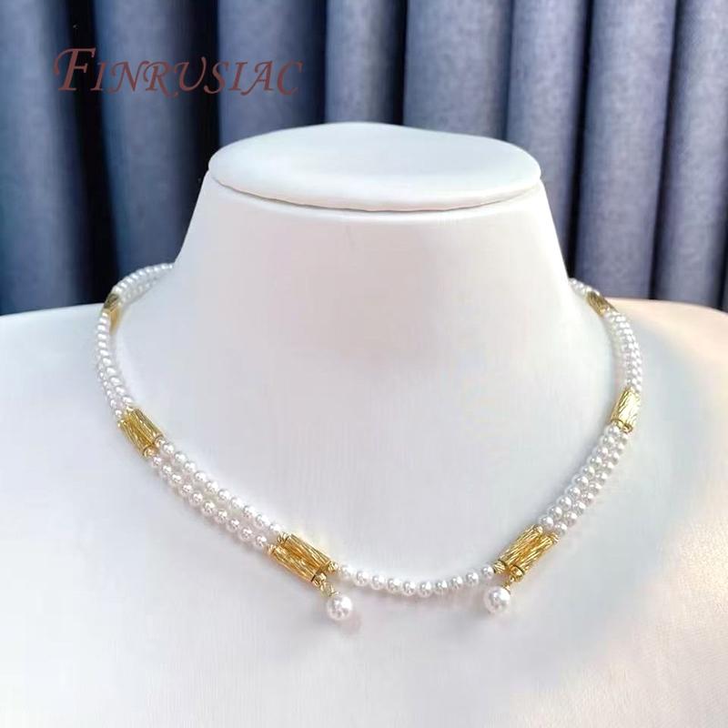 4x10mm 18K Gold Plated Magnetic Tube Beads For Jewelry,Multiple Rows Pearl Necklace Making DIY Accessories,Bracelet Spacer Beads