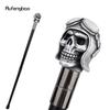 Silver Resin Skull Head Walking Cane Fashion Decorative Steel Walking Stick Gentleman Elegant Cosplay Cane Knob Crosier 92cm