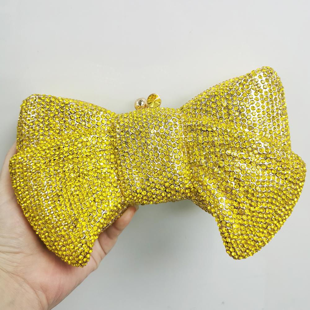 Schleifenform Blaue Strass-Abend-Clutch Tasche Luxus Damen Diamant-Portemonnaie Kristalltaschen Hochzeitsfeier Abschlussball-Portemonnaies und Handtaschen
