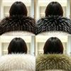 Ladies' Black and White Faux Fox & Raccoon Fur Collar for Down Jacket Hat - Single Purchase