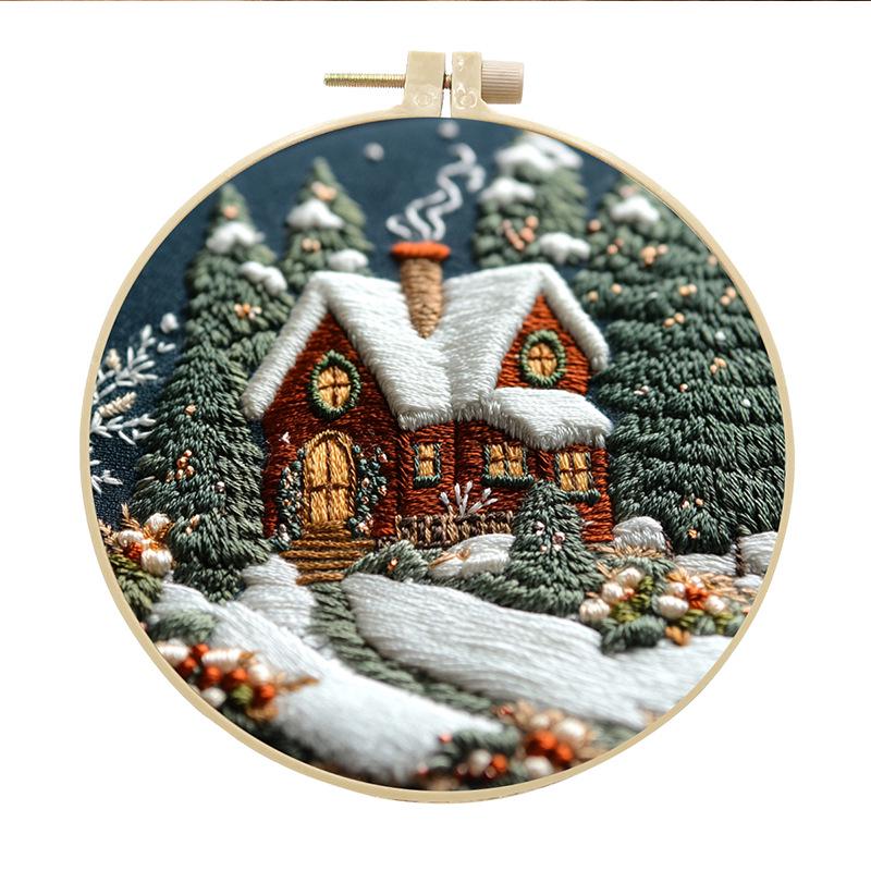 Cross-Border Embroidery DIY Kit: Creative Handmade Fabric and Thread for English Practice