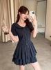 Korean Collegiate Style Doll Collar Shirt Dress, Summer High-end Sweet, First Love Waist-cinching Slimming Pleated Short Skirt