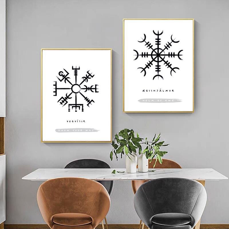 RUNES Posters and Prints Viking Scandinavian Old Norse Elder Futhark Runes Wall Art Print Pictures Canvas Painting Room Decor