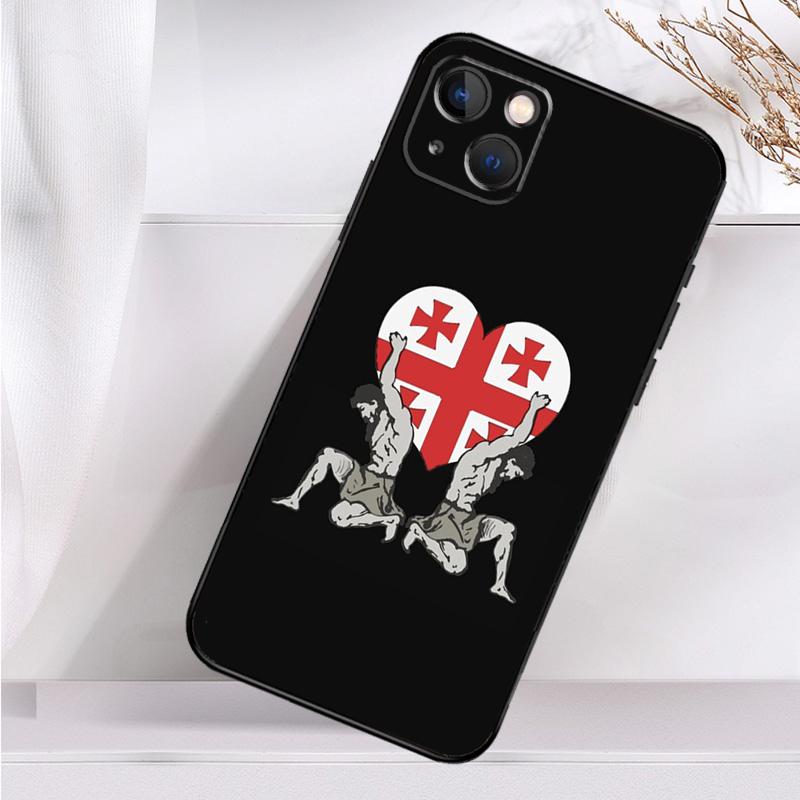 Georgia Grunge Flag Hülle für iPhone 14 16 15 Pro Max 11 12 13 Mini 7 8 Plus X XR XS MAX Weiche stoßfeste Hülle