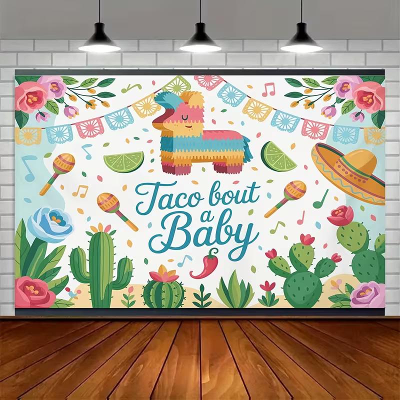 Taco Bout a Baby Backdrop, Fiesta Background Cloth, Baby Shower Decor
