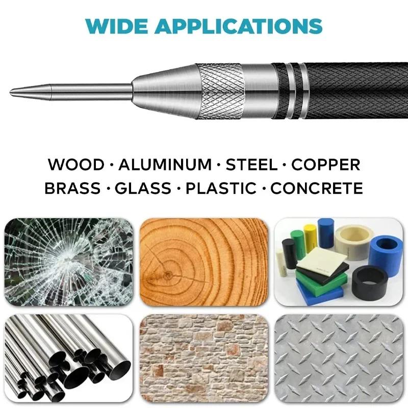 Automatischer Körner Schlagwerkzeug Fensterbrecher Holzbearbeitungs Körner Metallbohrwerkzeug Automatischer Körner Handwerkzeuge für Glas Metall Holz