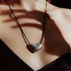 Fashionable Swirl Pendant Leather Rope Necklace Multipurpose Adjustable Length for Personalize Trendy Adults Daily Use