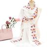A Women'S Fashionable Embroidered Embroidered Soft Edged Thin Scarf Shawl