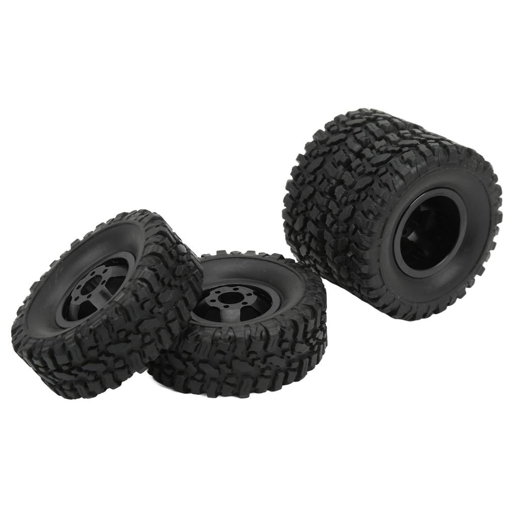 4WD Rubber Tires Aluminum Alloy Wheel Hub for WPL C14 C24 B14 B24 B16 B36 1 16 RC Car Upgrade PartBlack