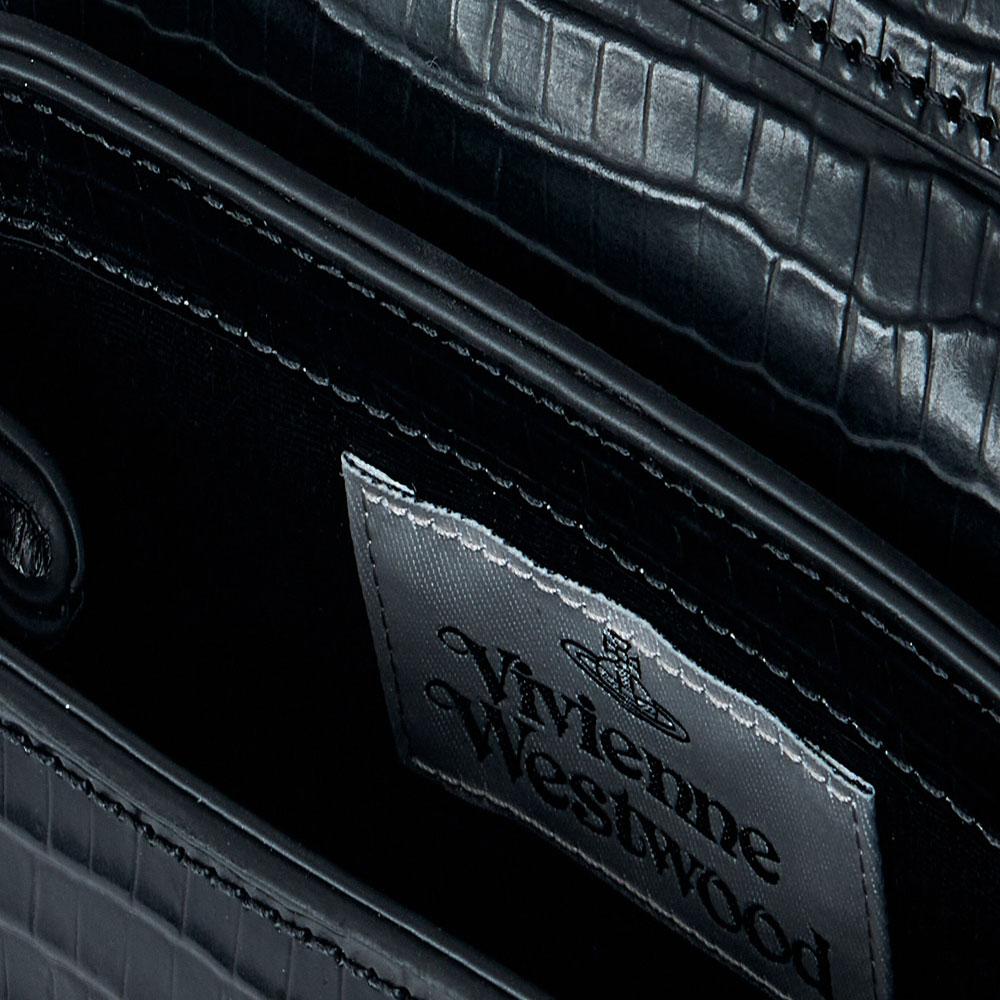 VIVIENNE WESTWOOD Hazel Logo Classic Leather Shoulder Bag Small Women Shoulder Bag Black 46030001WL00C0N401