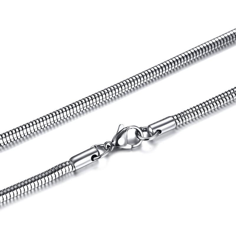 Stainless Steel Round Snake Chain Silver Tone 16"-30" Men Women Necklace 0.9/1.2/1.5/1.8/2.4/3.2/4.2 Mm