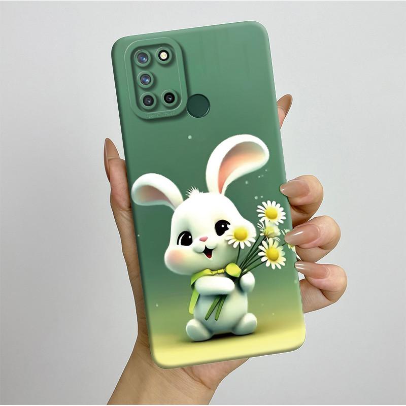 Phone Case For Realme 7I RMX2103 C17 Shockproof Case For Realme C17 Pretty Flowers Liquid Soft Silicone Back Cover Bumper Fundas