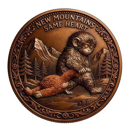 Emotional Support Coin Inspirational Monkey Challenge Pocket Coin Double?Sided Collectible Token for Friends Family Motivation Keepsake