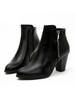 Fashion Women Ankle Boots Fashion PU leather Boots High heel 8cm Ladies shoes Side Zipper Short Boots for Women Shoes 2024