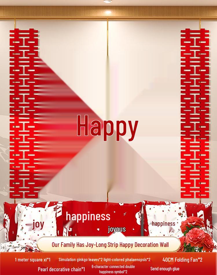 Wedding Decoration Set for Groom's New Home: Living Room TV Wall & Flower Decor