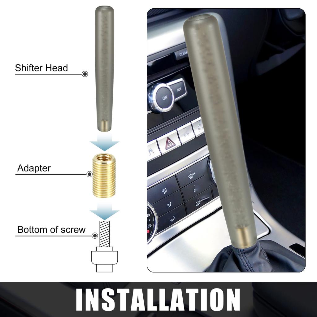 uxcell Gear Shift Knob Stick Faux Crystal Transparent Bubble Slow Gear Shifter Car Shift Knob Matte Black 1 Set 15cm