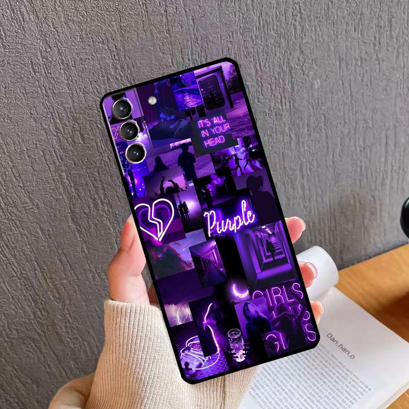 Purple Aesthetic Phone Case For Samsung Galaxy S24 S26 Ultra S20 S21 S22 S23 S25 Plus S10 S24 S25 FE Cover