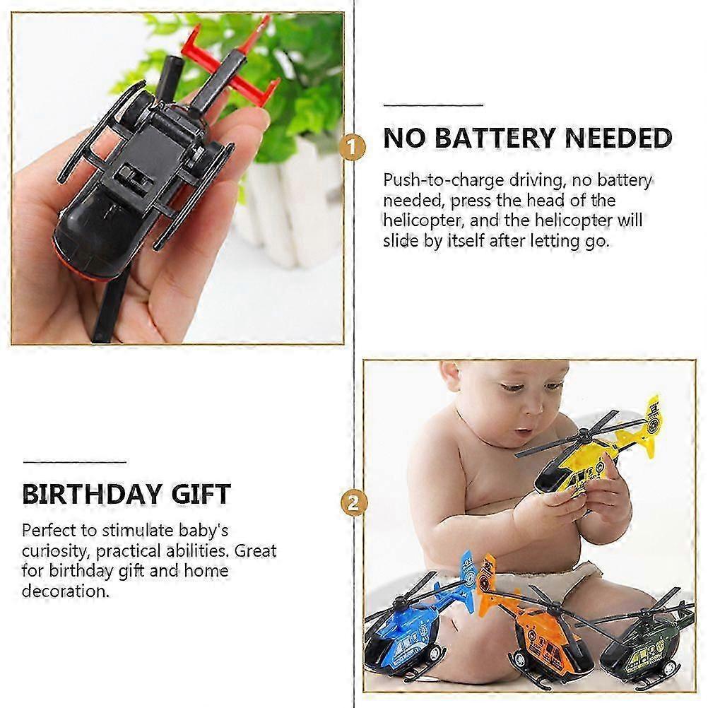 12Pcs Children Airplanes Toys Pull Back Power Helicopter Toys Pullback Helicopters