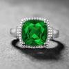 WOSIKATE Luxury Ruby Engagement Ring For Women Fashion Jewelry  CopperPlated Sapphire Emerald Ring Party Gift Drop Shipping