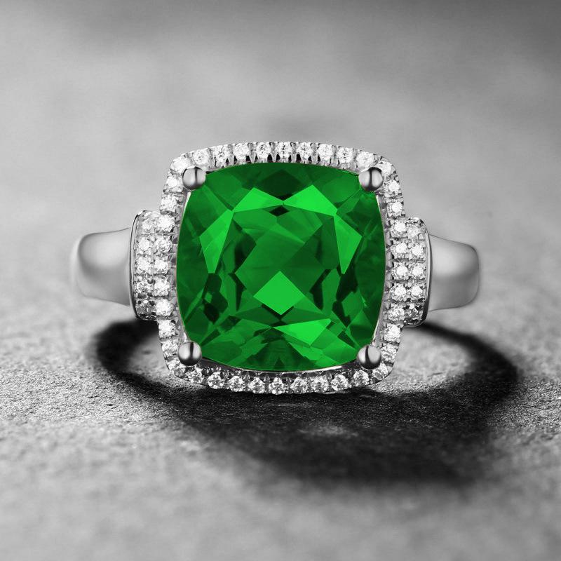 WOSIKATE Luxury Ruby Engagement Ring For Women Fashion Jewelry  CopperPlated Sapphire Emerald Ring Party Gift Drop Shipping