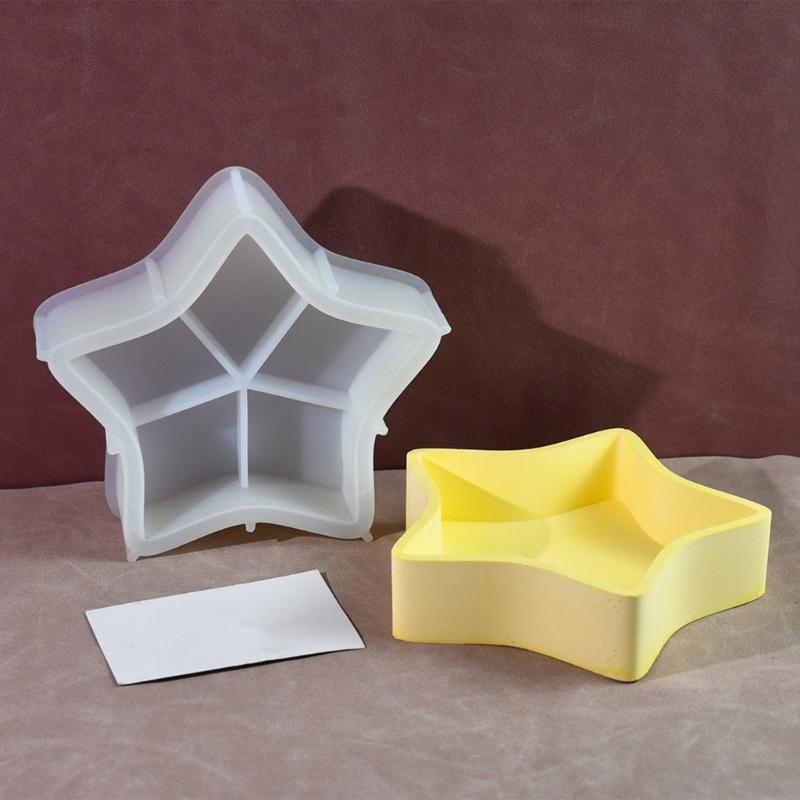 Strawberry and Star Jewelry Boxes Mould Cute Strawberry Star Shaped Silicone Mold for Handcrafted Storage Solutions