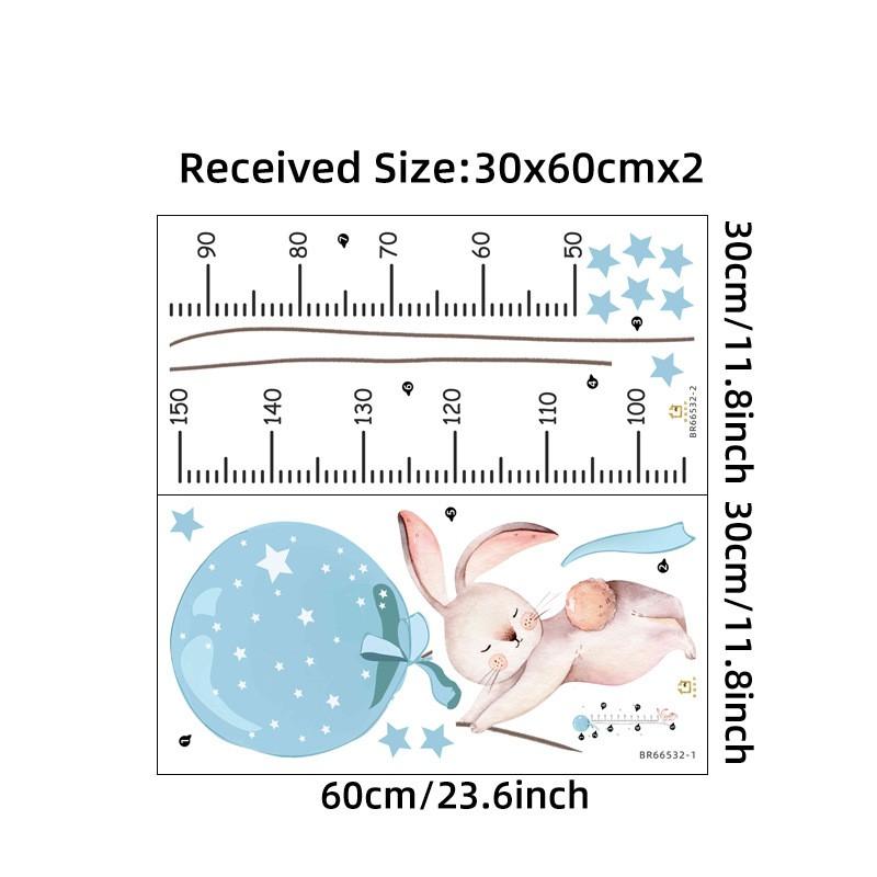 

Наклейки на стену с изображением кролика из воздушного шара для детской комнаты для девочек, таблица роста, измерение высоты, настенные наклейки для детской комнаты 30 60cm синий