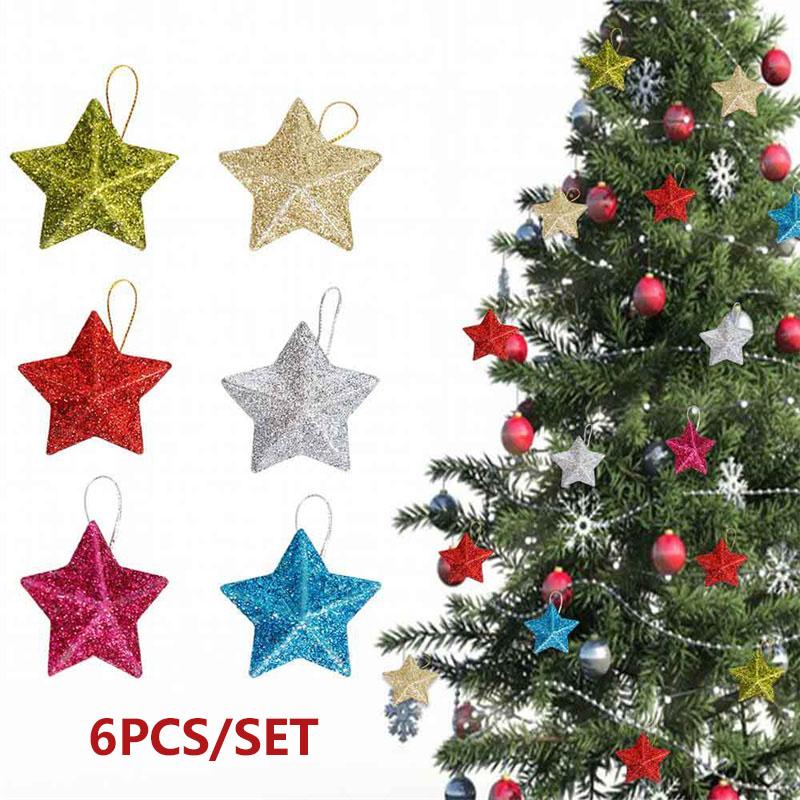 2026 New Christmas Decorations Colorful Five-pointed Star Pendant Christmas Tree Decoration Star Pendant