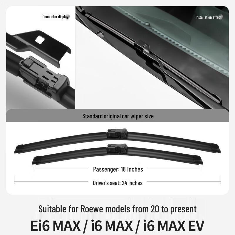 

Roewe Ei6MAX Silent Frameless Wiper Blade for i6PLUS/EV, MAXEV Wiper Rubber Strip Car Accessory Roewe Ei6 MAX 2020-2023