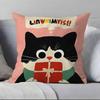 Cartoon Cat Cute Pillow Case Anti-dustmite Pillowcase Invisible zipper silky short plush Sofa cushion cover
