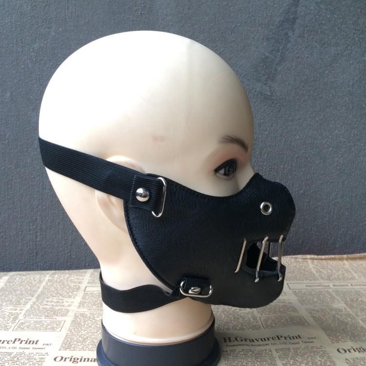 Punk Leather Mask Hannibal Nightclub Performance Studded Mask Personalized Motorcycle Rock Non-mainstream Mask for Men