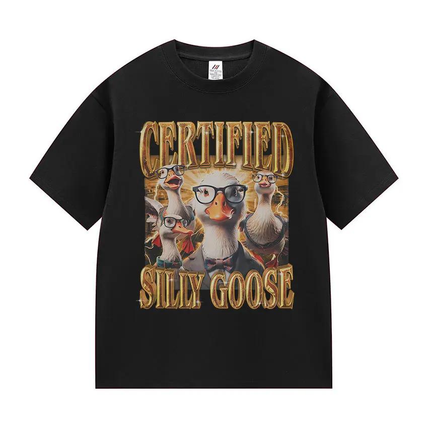 Certified Funny Silly Goose Meme Graphic TShirts Women Casual Short Sleeve T Shirt Retro T Shirts Shirts for Women S