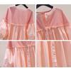 Women's Summer Loose Sweet Patchwork Shirt with Ruffled Lantern Sleeves