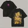 Ultra Ego Vegeta T Shirt Dragon Ball Super Men Vintage Acid Wash Oversized Cotton Purple Power Graphic Anime Streetwear Tees