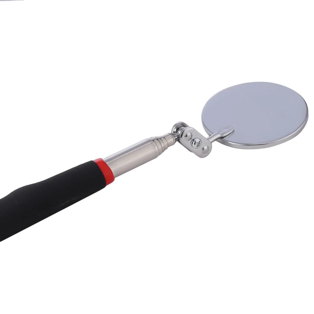 34" Extension Inspection Car Mirror 360° Rotating Telescopic Handle Lighted Retractable Tool Stick