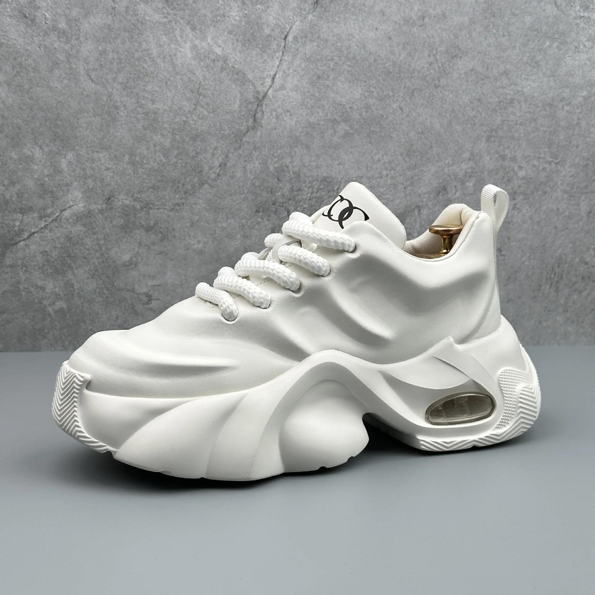 

Men s Sneakers New Comfortable Leather Platform Shoes Outdoor Fashion All-match Mens Casual Shoes 39