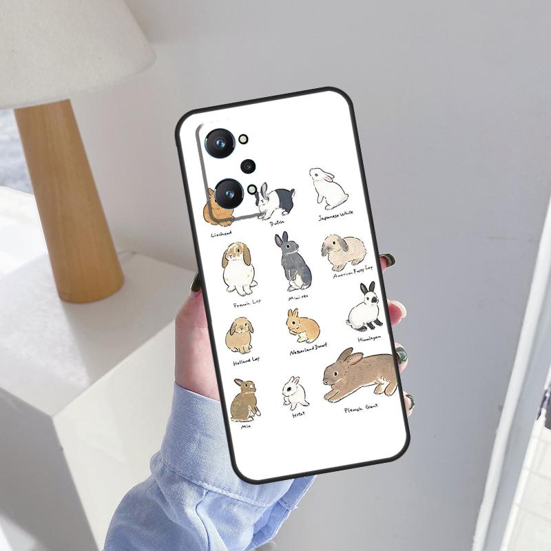 Cartoon Rabbit Bunny For Realme 10 Pro Plus C55 C35 C33 C31 C30 C21Y GT Neo 5 OnePlus 11 Nord 3 2T CE 2 Lite Case