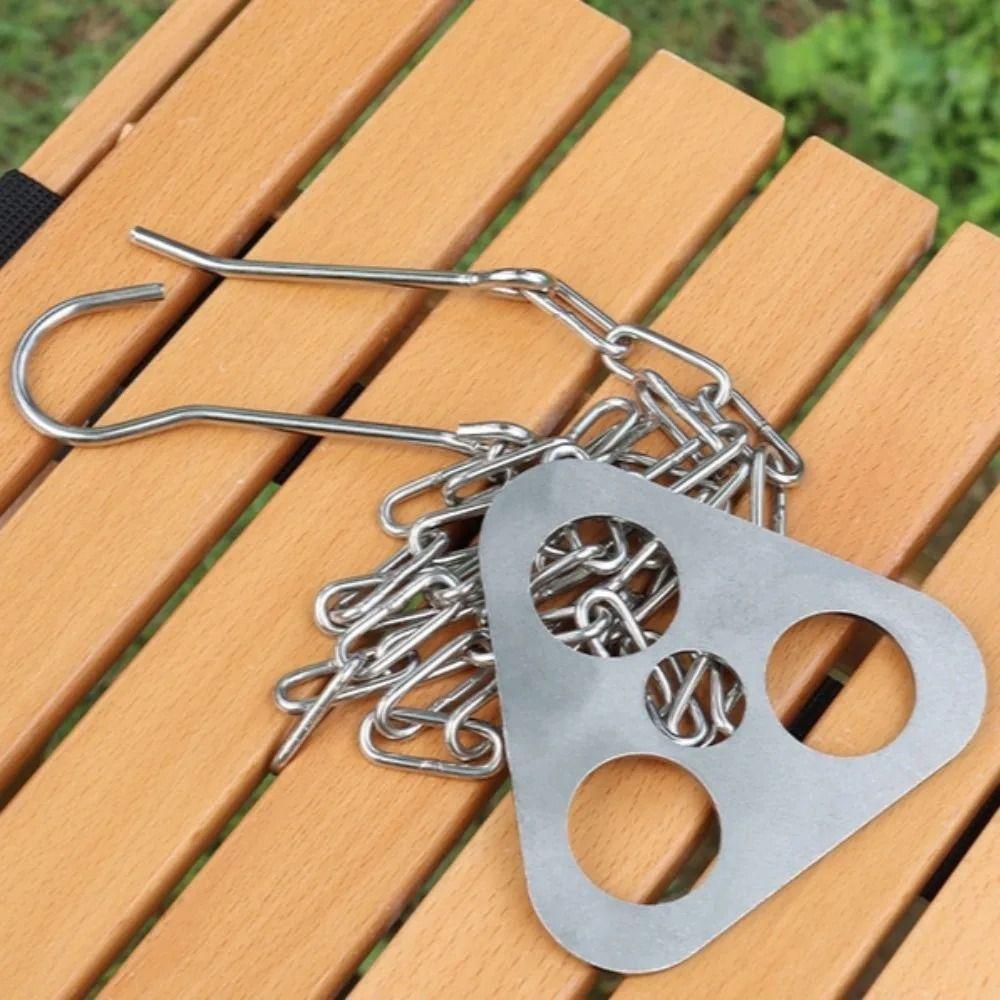 Adjustable BBQ Tripod Detachable Pot Tripod Set Camping Gear Camping Tripod Outdoor Cooking