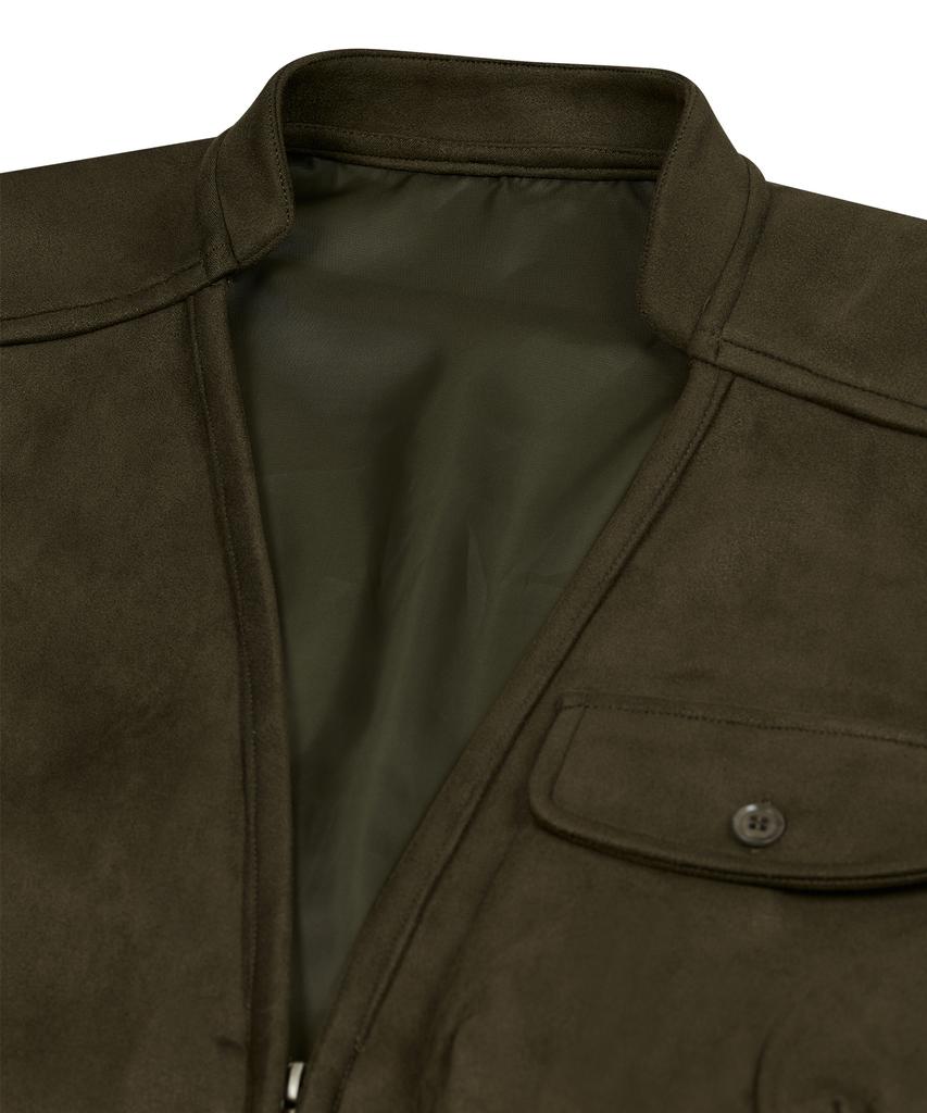 Standarderror 87-Stan146 Heavy Pocket Point Suede Vest Khaki