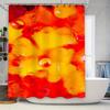 Bright Red Yellow Shower Curtain Printed Waterproof Fabric For Bathroom Decorations