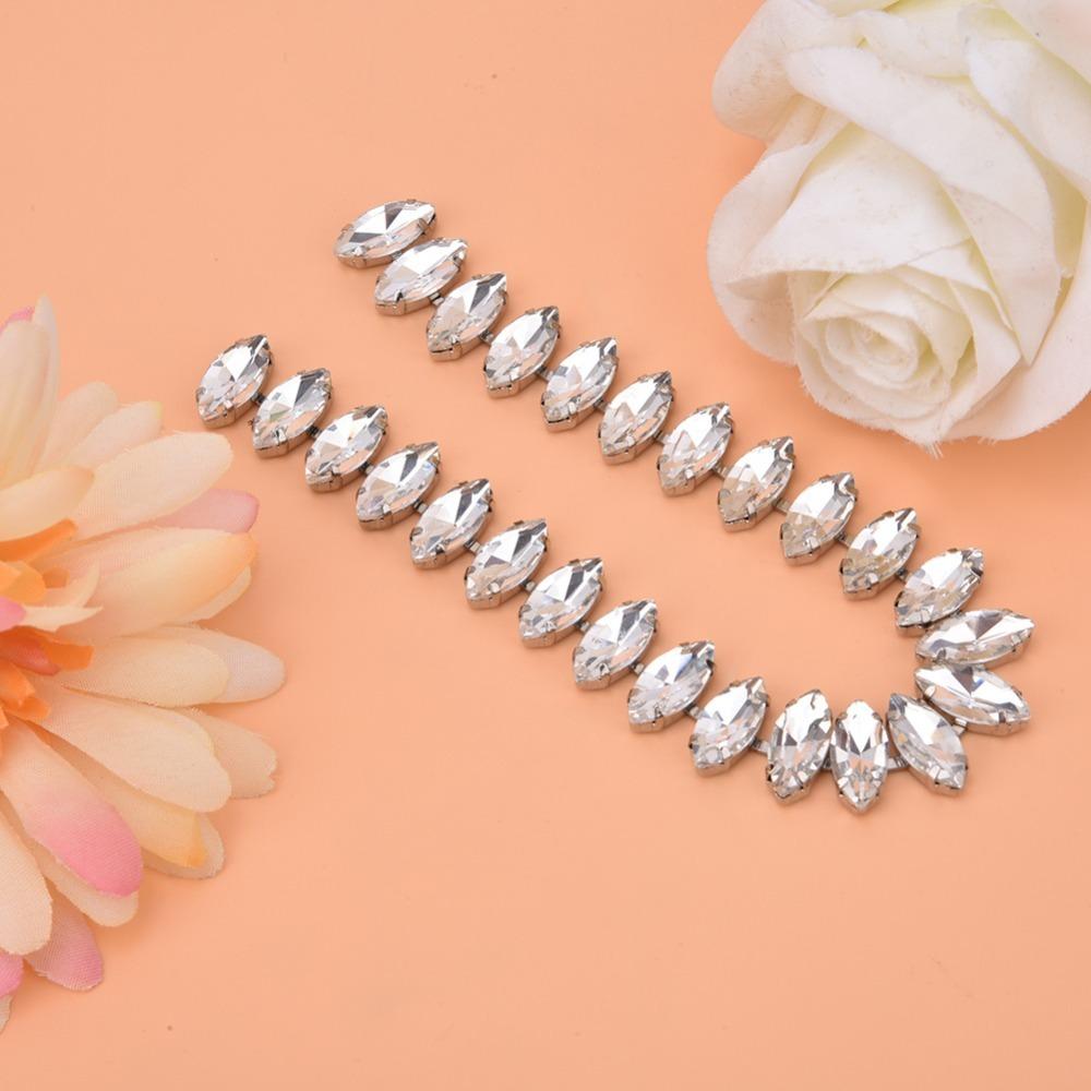 1pcs Marquise Shape Rhinestone Chain Trim 1 Yard Length Crystal Rhinestone Chain For Accessories