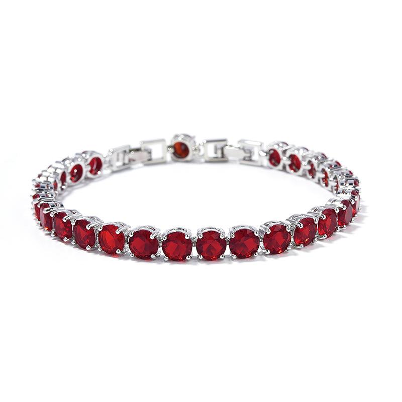 Super Flash Zircon Bracelet 6mm Multicolor Optional Jewelry Bracelet Platinum Plated Ladies Diamond Bracelet
