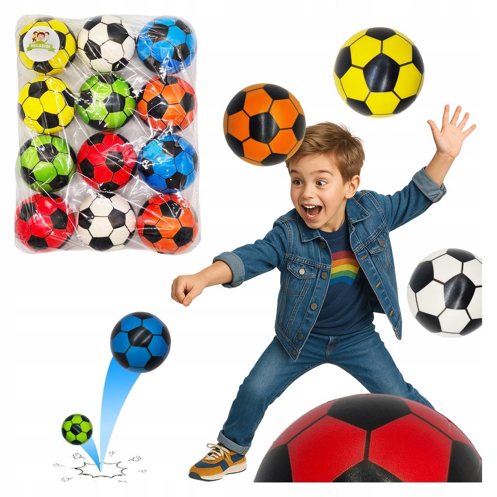12 X FOOTBALL Squishy Relaxation ANTI-STRESS Soft Ball 7 CM