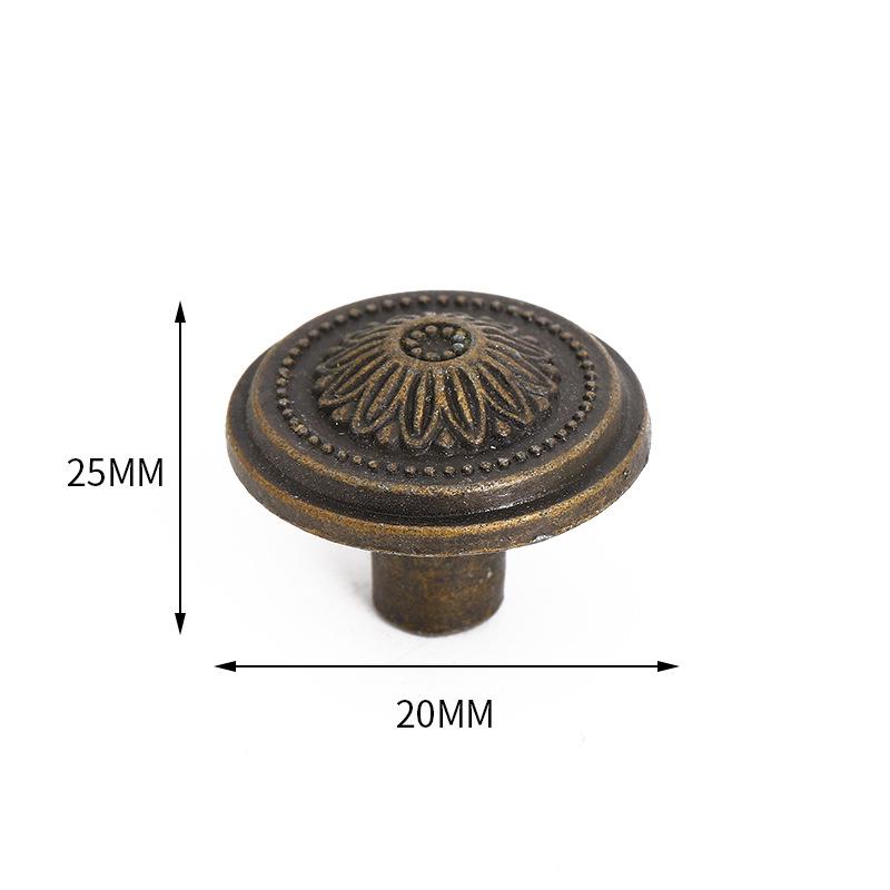 Retro Modern Zinc Alloy Round Pattern Drawer Cabinet Handles