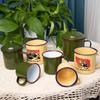 Retro Army Green Enamel Cup