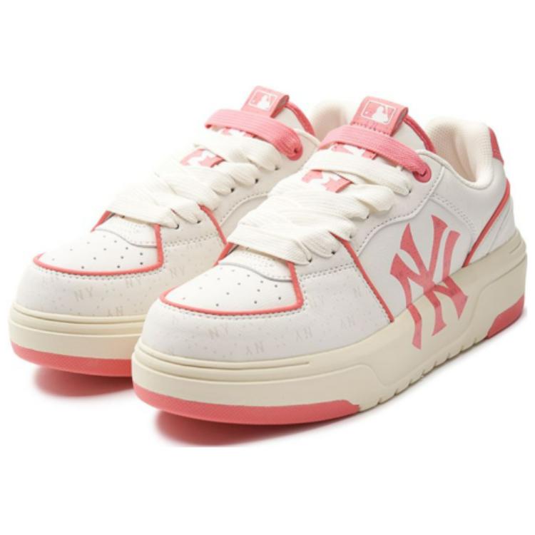 MLB Chunky Liner Synthetic Leather Slip Resistant Abrasion Resistant Low Top Skateboard Shoes Unisex Pink 3ASXCBO3N-50COS