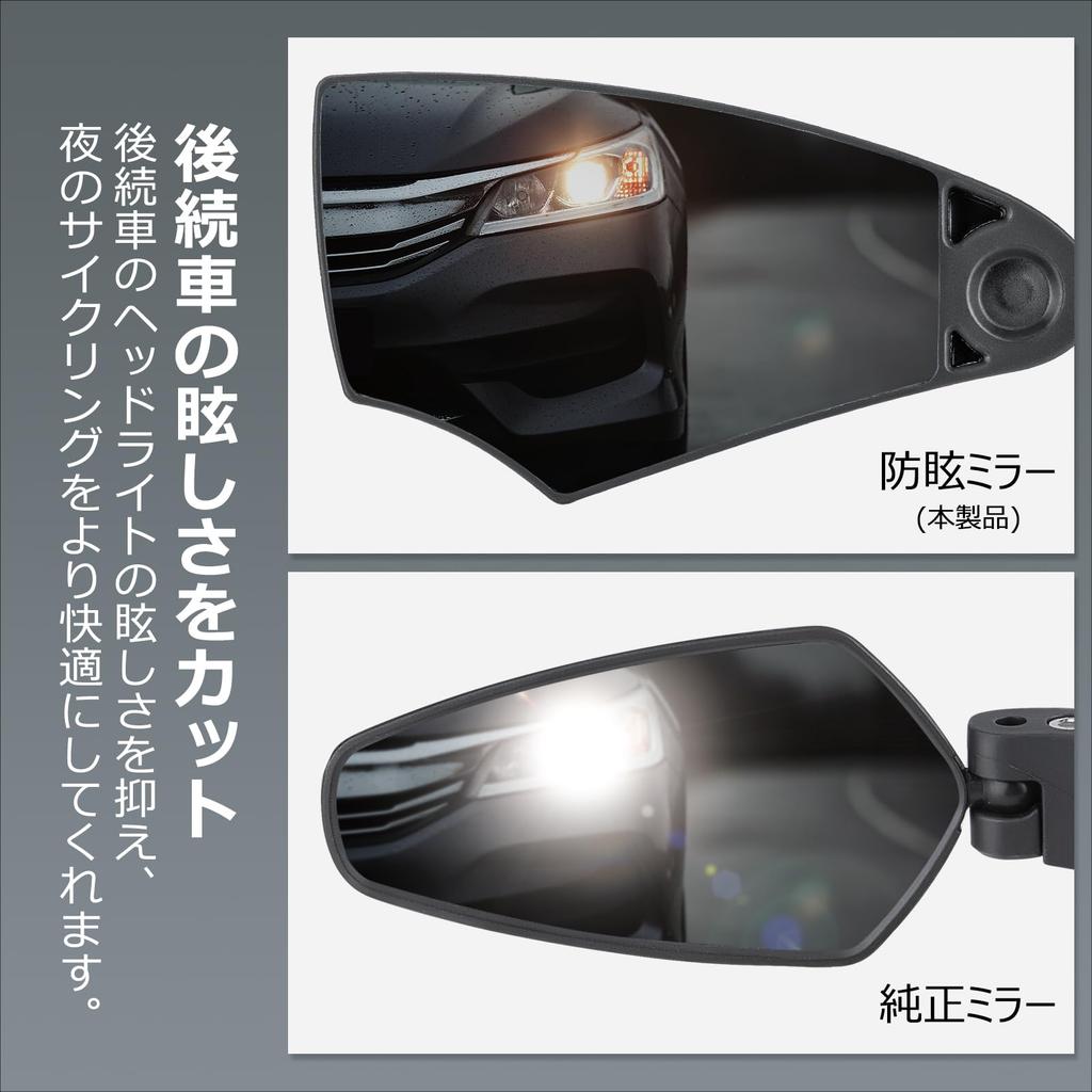 Bicycle Rearview Wide Field of High for Mamachari and Cross Bikes Mirror, View, Precision, Anti-Glare, Shatterproof, Right-Handed,