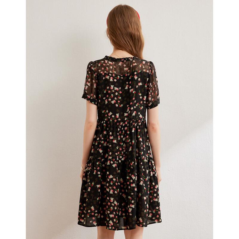 Bailuyu Women's Floral Print A-Line Midi Dress
