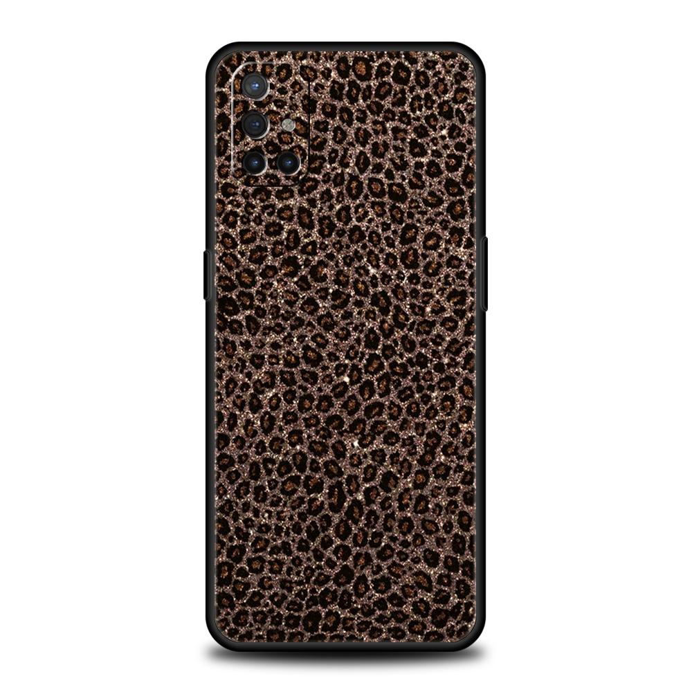

Black Leopard Print Pattern Phone Case For Oneplus 12 12R 11 10T R10 Nord N100 N200 N10 10 7 8 9 7T 8T 9R 9RT Pro Soft TPU Cover Nord N200 5G