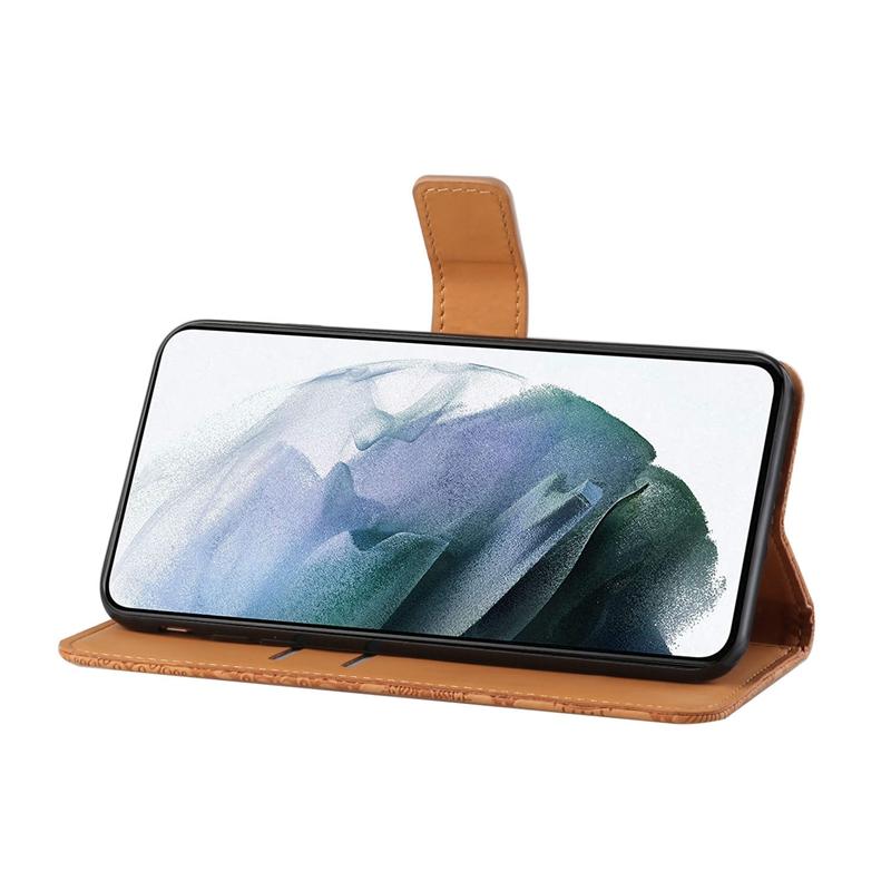 Kožené pouzdro na peněženku pro Samsung Galaxy S21 FE S22 A33 A53 A73 A12 A13 Embossed Flower Flip Cover pro Xiaomi Redmi Huawei Honor OPPO VIVO iPhone
